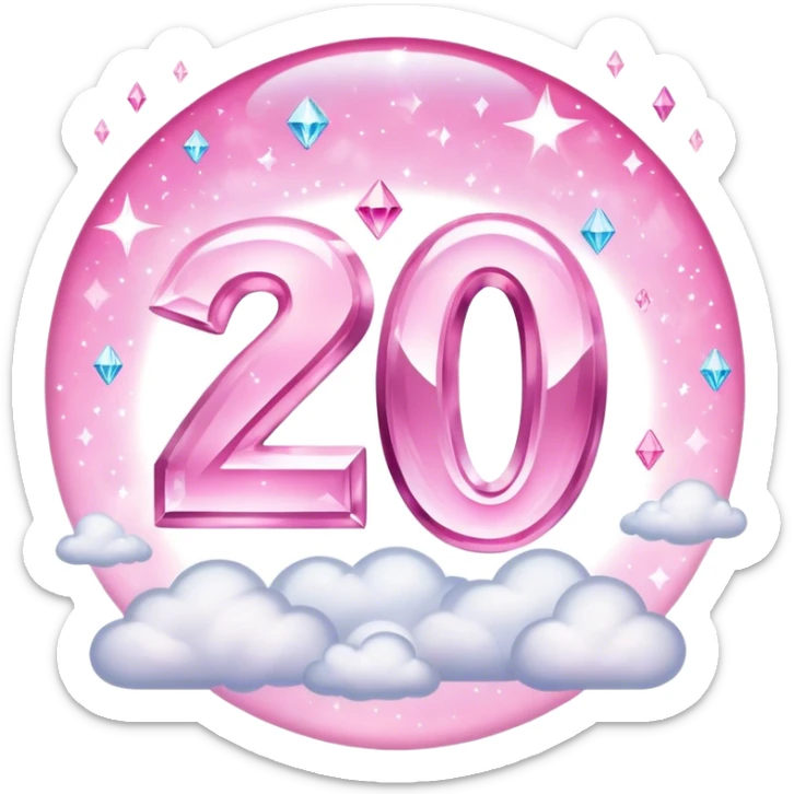 Happy 20th birthday to Dakota written in the sky shining like diamonds with pink sticker