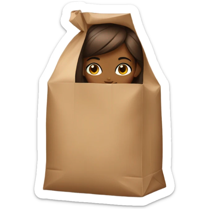 Girl in a brown bags  sticker