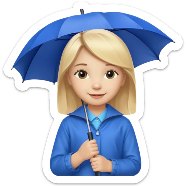 Loutre fille mignonne qui porte un parapluie dans sa main gauche  sticker