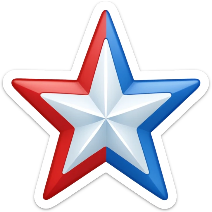 Red, White, and Blue star sticker