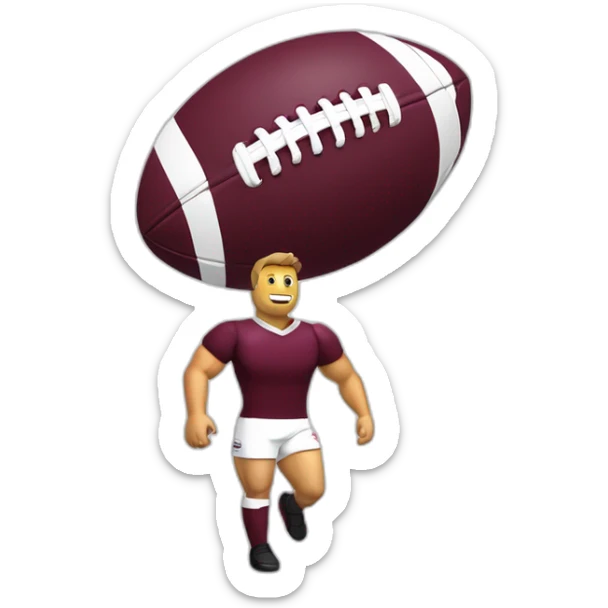 Tout le corps d’un Rugbyman avec un ballon dans la main qui porte le logo du Servette rugby club  sticker