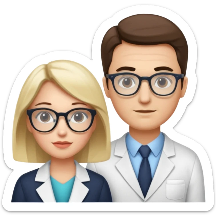 Perfect love. Psychologist girl and a futurologist man sticker