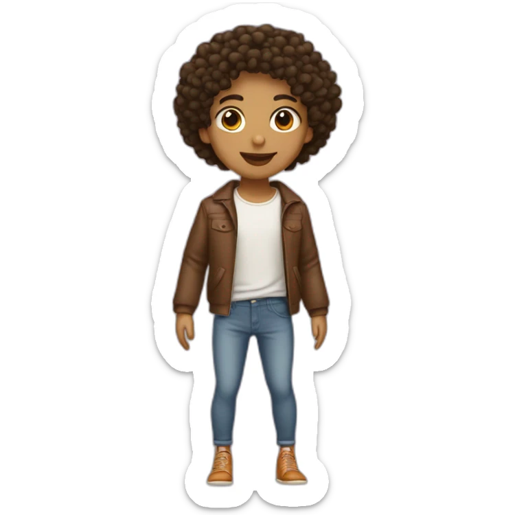 Skinny latino with short curly hairs and an Hermes Birking bag sticker