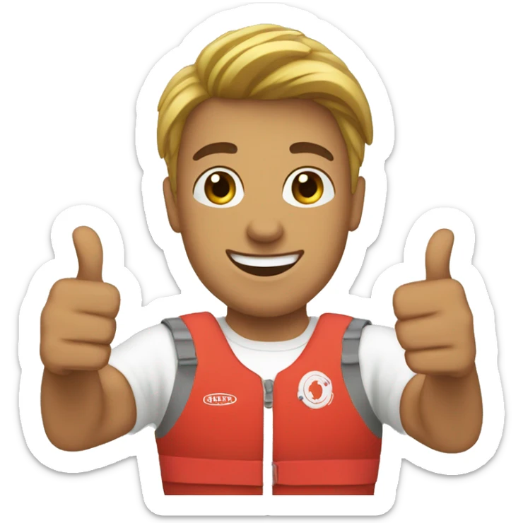 teen lifeguard thumbs up sticker