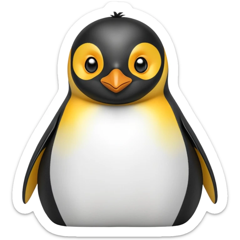 cinematic-adult-emperor-penguin-portrait-emoji,-head-tilted-playfully-and-inquisitively,-with-glossy,-pristine-plumage,-sparkling-eyes-filled-with-curiosity,-simplified-yet-irresistibly-adorable-features, black face sticker