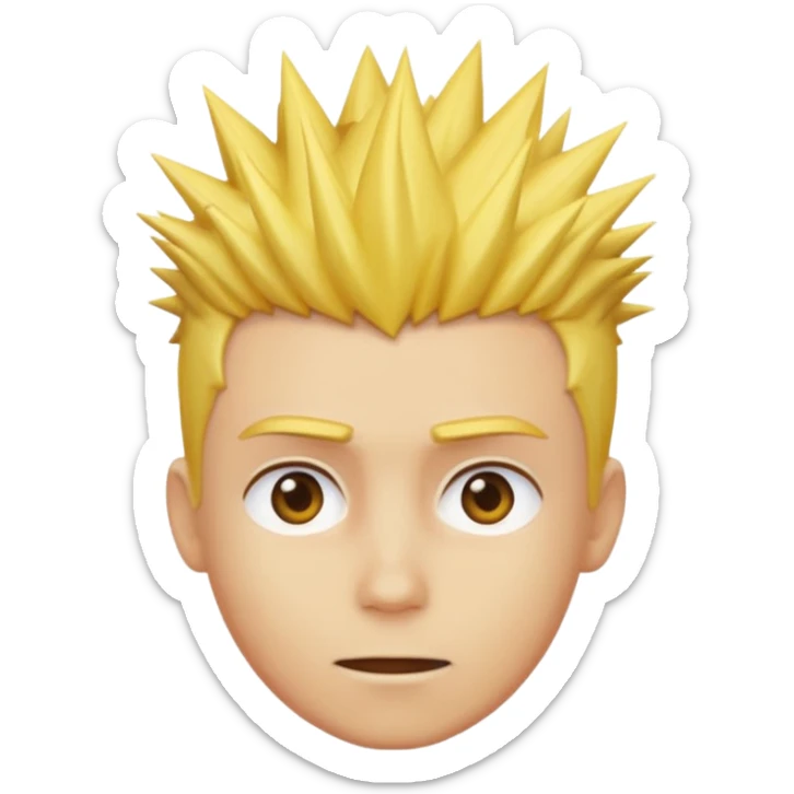 From the previous emoji I want the center above section of the head be yellow sticker