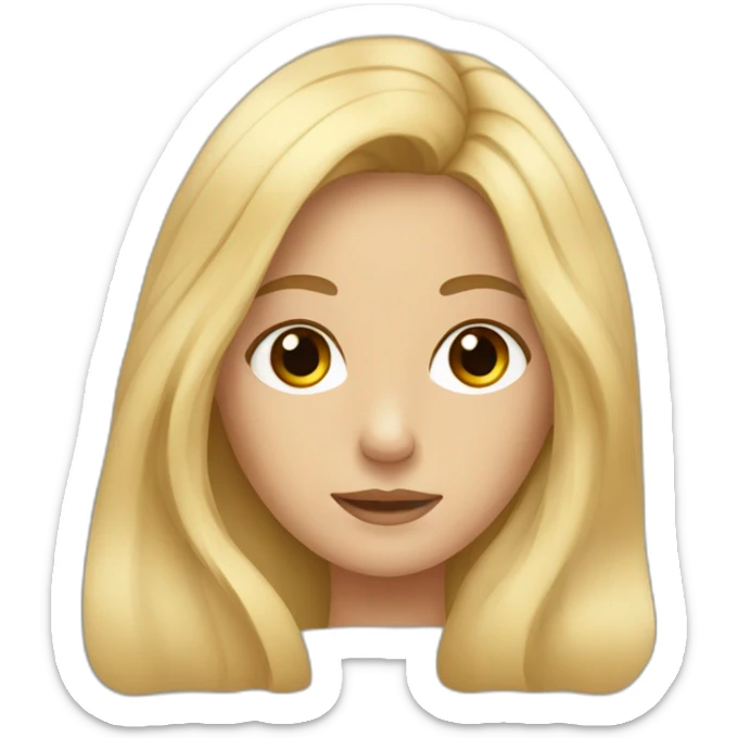 one small european woman with long blonde hair and brown eyes sticker