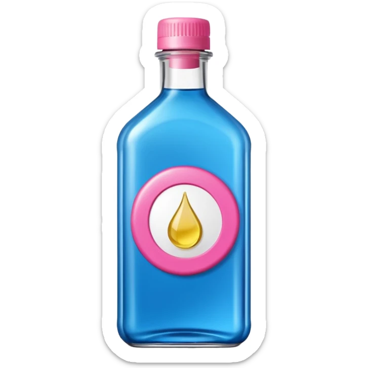 bottle of oil blue top pink outside with logo that says Diddys Oil sticker