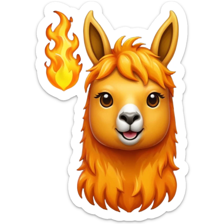 una llama de fuego que tenga en la mano un telefono sticker