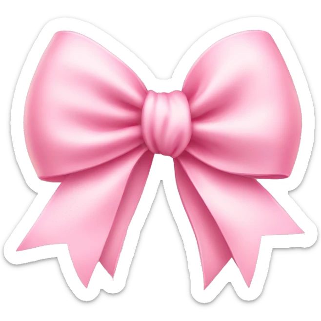 light pink ribbon bow sticker