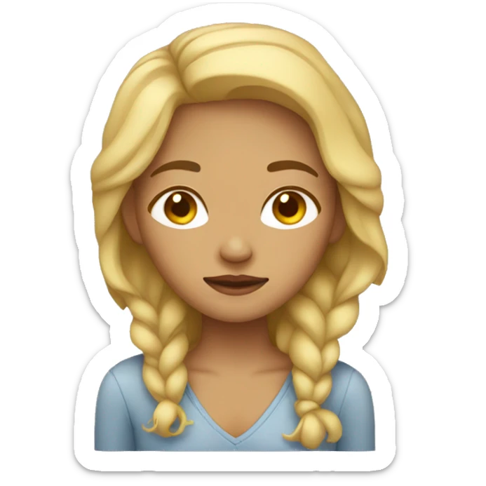 a girl , light skin , sleeping  sticker