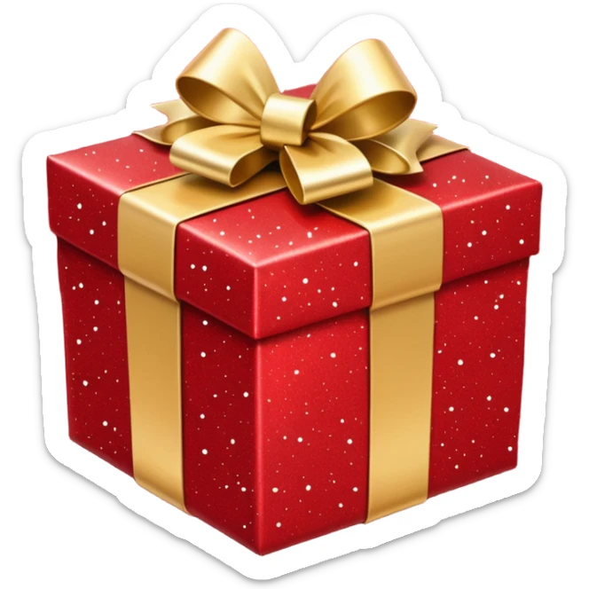 sparkly gift box sticker