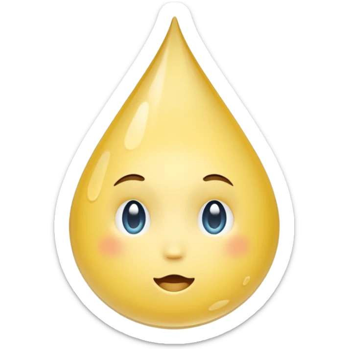 I want a water squirt emoji but its colored a yellowish white but mostly white sticker
