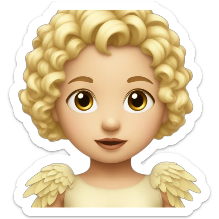 little blonde baby girl in a bird costume sticker