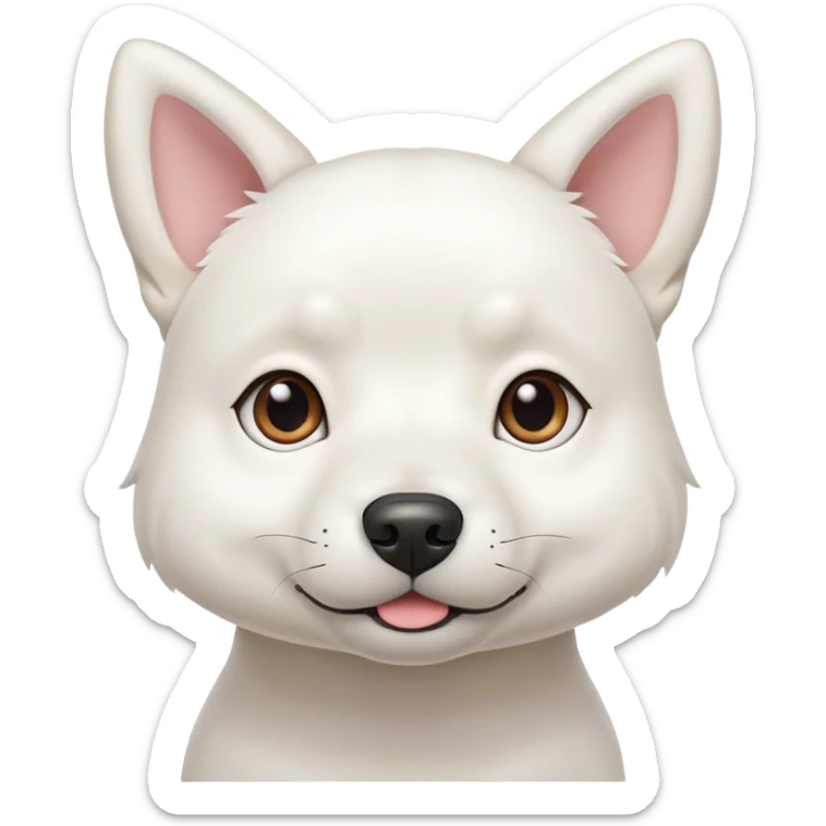 white colored dog pet name shiro inspired from japanese animated show shinchan sticker