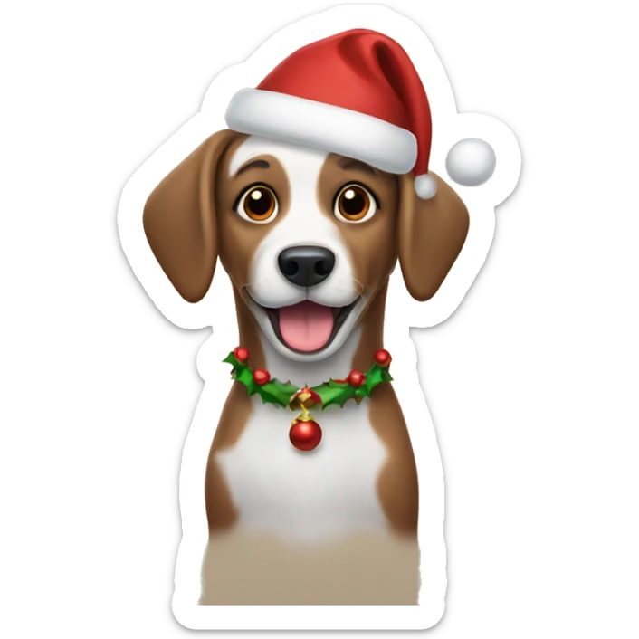 Christmas dog sticker