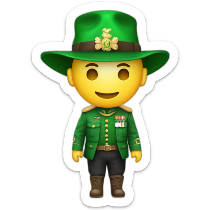 un Emojis avec un pouce en l'air avec un chapeau avec les drapeau de l'irlande sticker