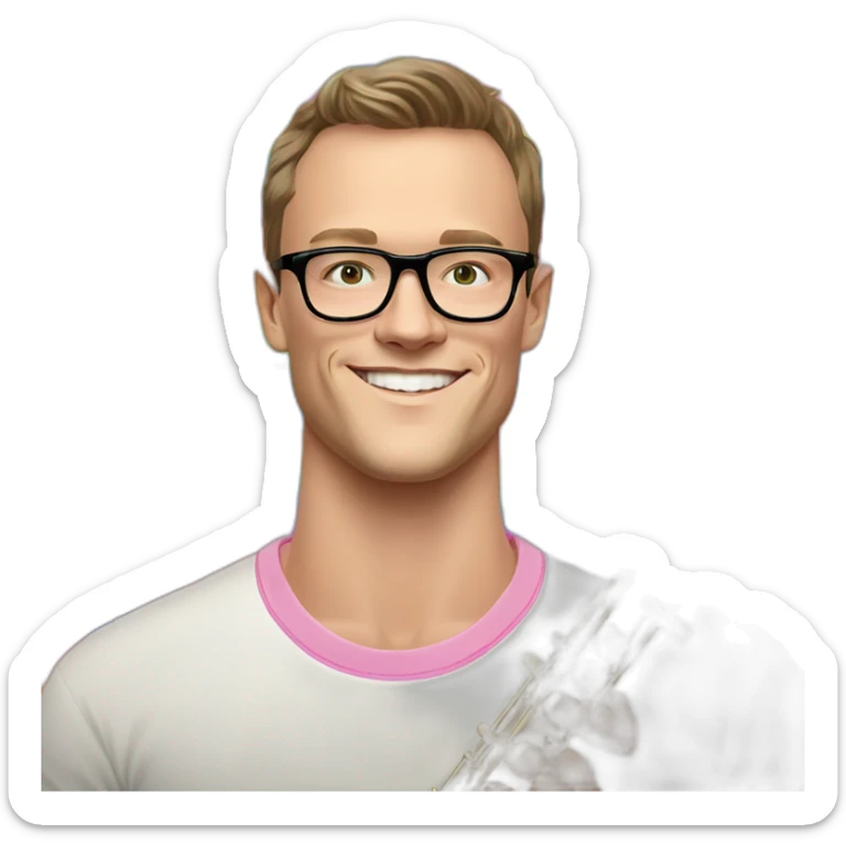 Jonathan Toews wearing glasses as a rainbow musical flute instrument in a symphony with pastel roses sticker