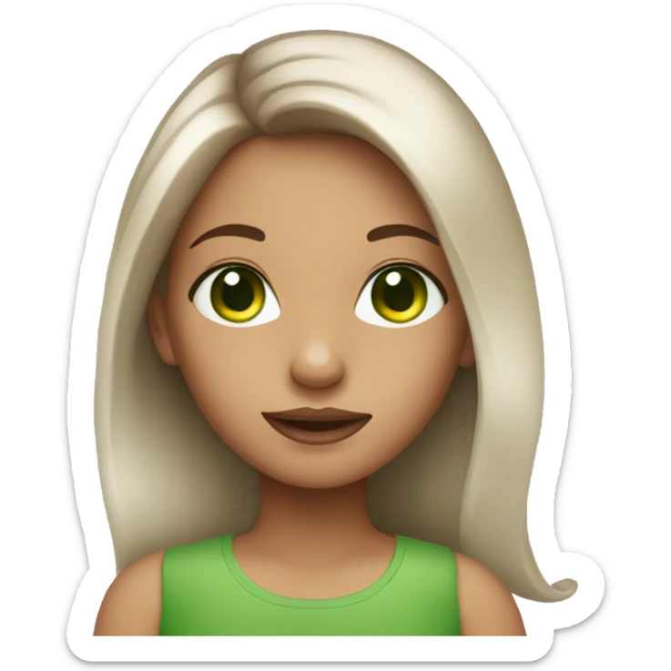 Girl with ombre hair and green eyes sticker