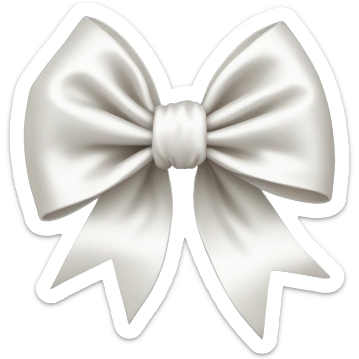 white satin bow sticker