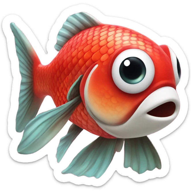 red toy fish sticker