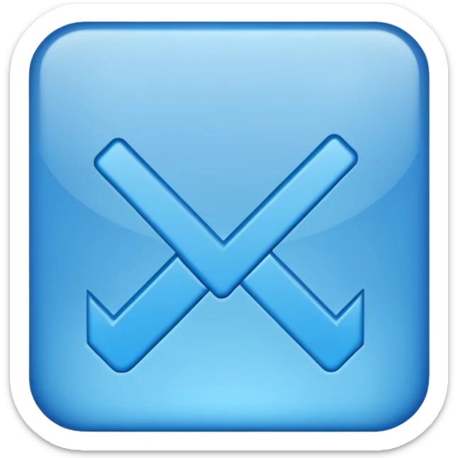 Una raya como ✔️ así pero azul y un cadrado así pero el ✔️ sea más grande sticker