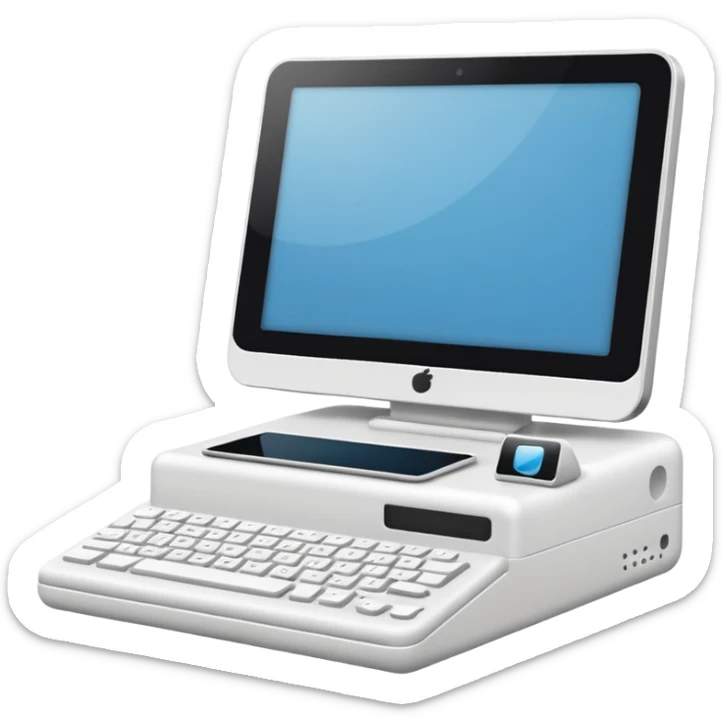 crear un emoji, que sea para proyeectos tanto empresarial como redes sociales, quiero un ordenador y una camara en la misma imagen y que sea aesthetic sticker