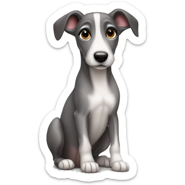Greyhound puppy sticker