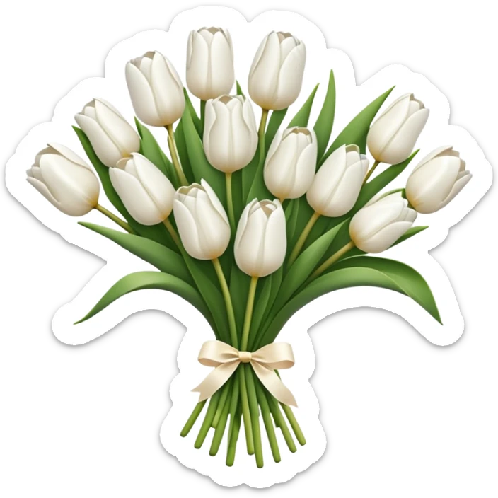 white tulip bouquet sticker