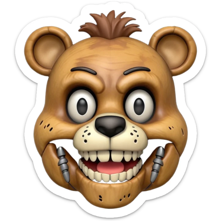 The head of Freddy Fazbear of five nights at Freddy sticker