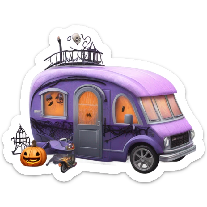 Haunted Barbie dream house Caravan motorbike tuk tuk  sticker
