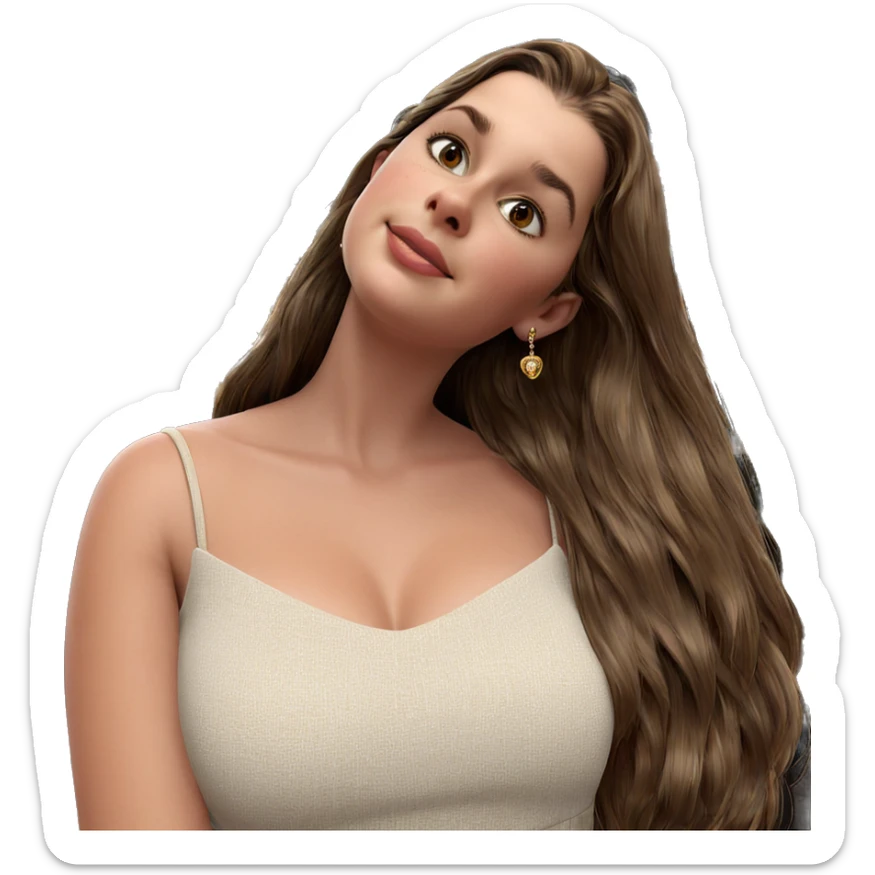 brown haired girl in jewelry sticker