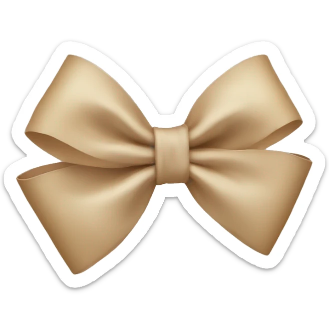 Beige bow sticker