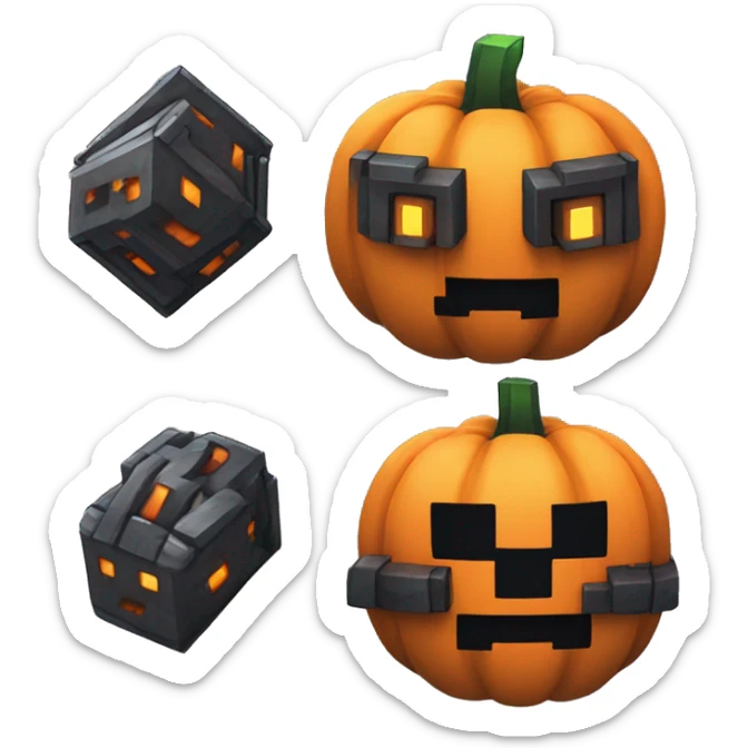 minecraft pumpkin halloween badge cinematic cyberpunk pokemon sticker