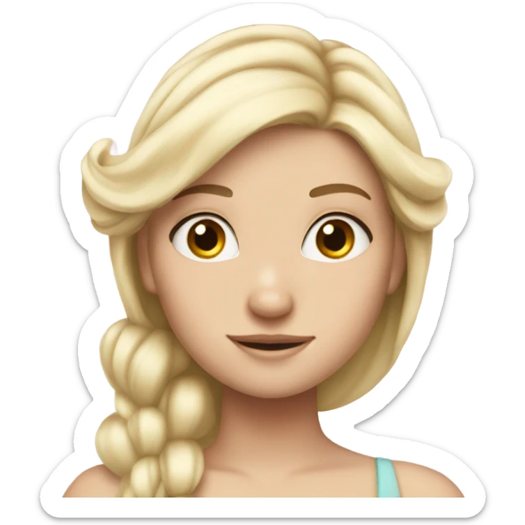 Princess fairy white girl blonde hair  sticker