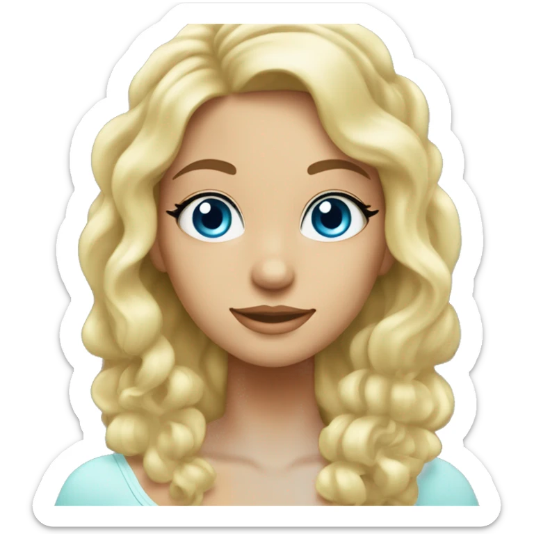 blonde girl with long wavy hair and blue eyes spa with cucumbers on eyes and a spa headband sticker