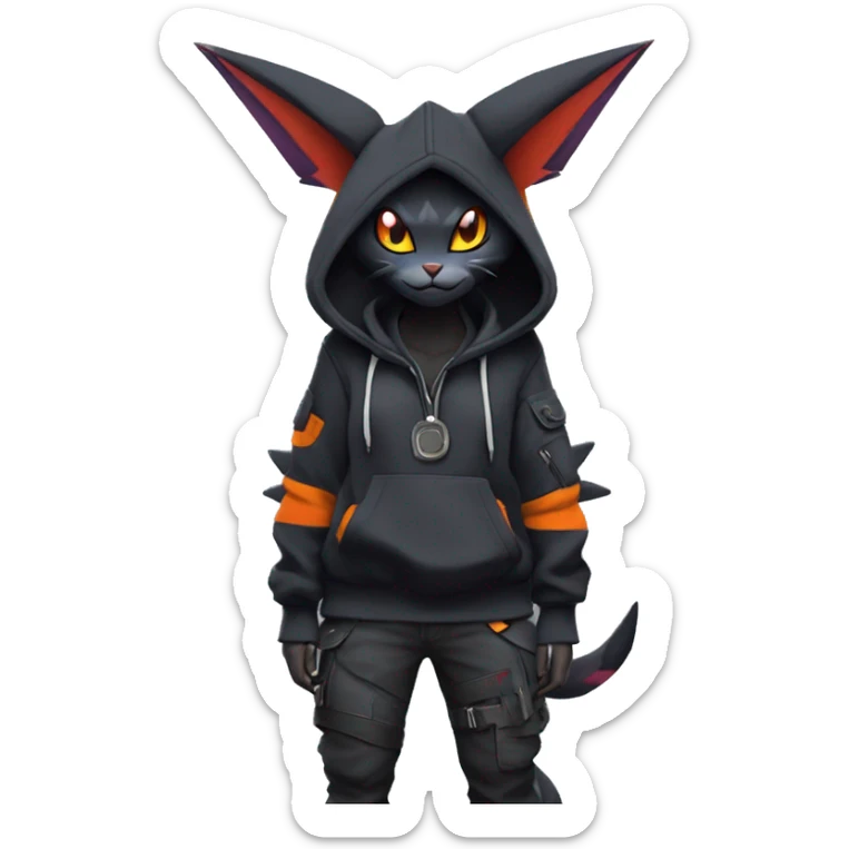 Dark Anthro Cool Noivern-Litten-Quilava-Pokémon Punk Techwear Hoodie Cargo Collar Full Body sticker