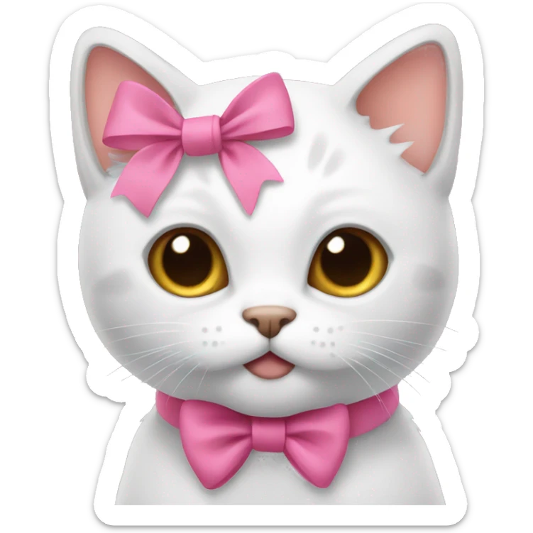 Cat with pink bow sticker