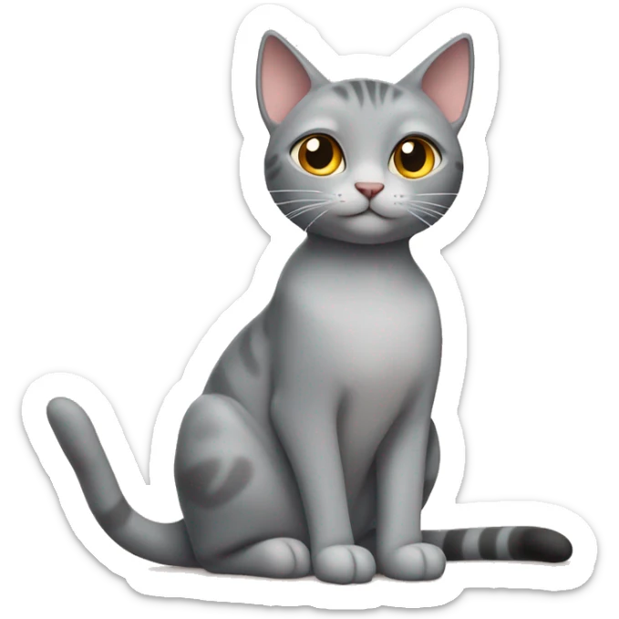 Two grey cats, one is a house cat and the other one is a oriental cat sticker