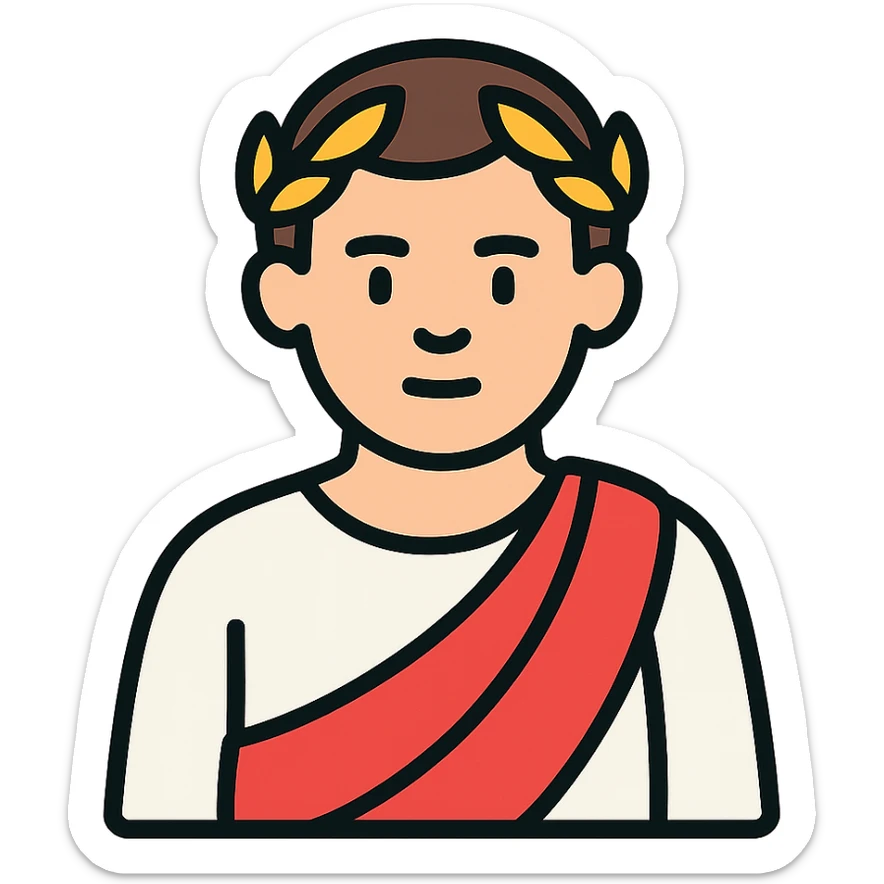 color outline icon of Tiberius Gracchus wearing a Roman toga sticker