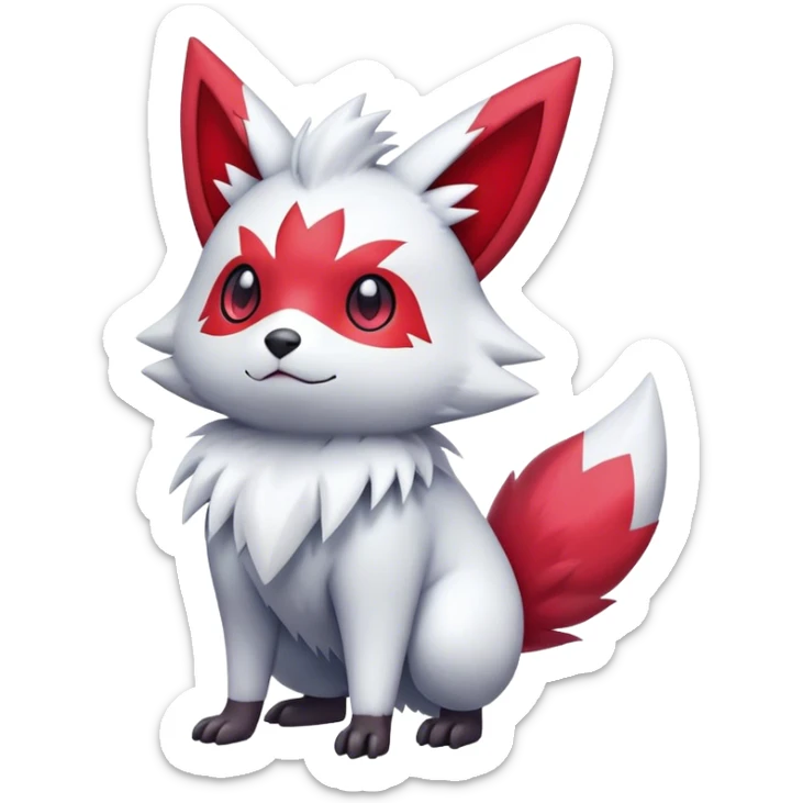 Epic Shiny Cool Cute Kawaii Zangoose-Zorua-Pokemon-fakemon-hybrid-animal Full Body  sticker