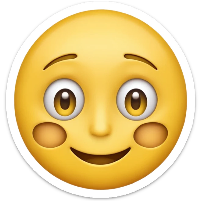 a yellow emoji-face with a nervous smile. the right eye is wide opened, the left eye is half closed. sticker