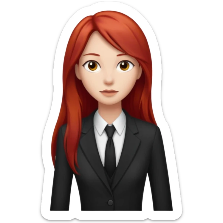 Mujer flaca con cabello largo color rojo color de piel blanca, Hombre de color medio moreno con cabello color negro, flaco sticker