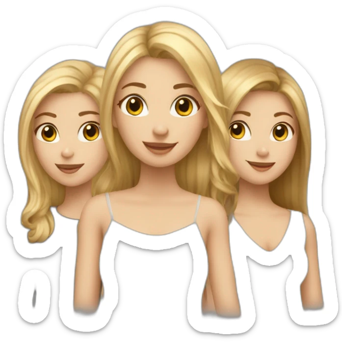friendgroup of 3 - 2 blondies and 1 brown haird girl sticker