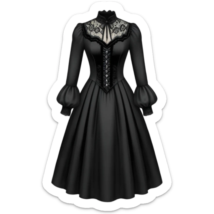 Gothic Victorian antique vintage edgy dress apparel clothing  sticker