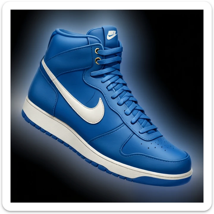 Enhance the realism of the shoe with a clean and realistic style. Correct the text on the logo to clearly say 'NIKE'. Maintain a clean and professional photographic look. Use a transparent background if possible, otherwise keep the background clean and minimal. sticker