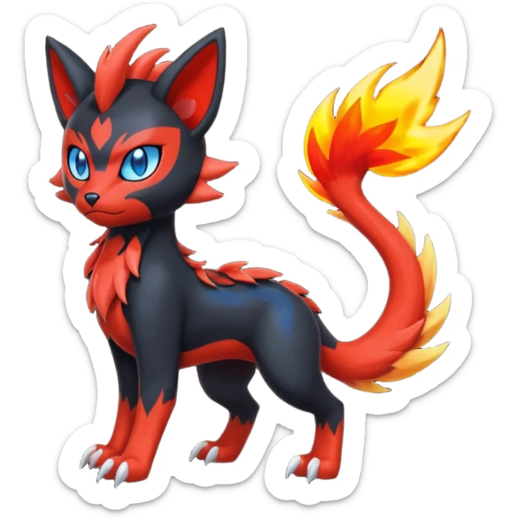 Meloetta-Litten-Guilmon-Darkrai-Pokémon-Fakémon-fusion-hybrid-creature sticker