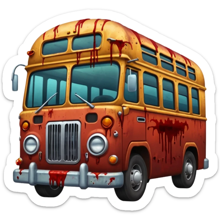 Zombie apocalypse bus..... in the style of your bleeding skull art sticker