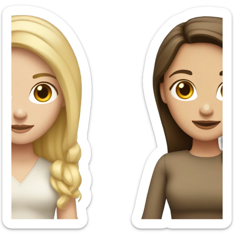 Caucasian Brunette wife and Caucasian blonde wife holding hands sticker