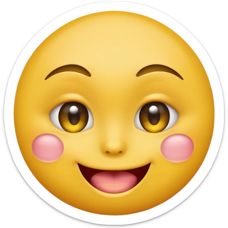 Round yellow emoji face with sexy eyes biting its index in a slightly erotic way sticker
